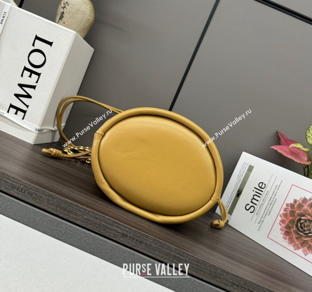 Loewe Flamenco Purse Bucket bag in mellow nappa lambskin Sahara Yellow 2024 012406 (Ys-240527010)