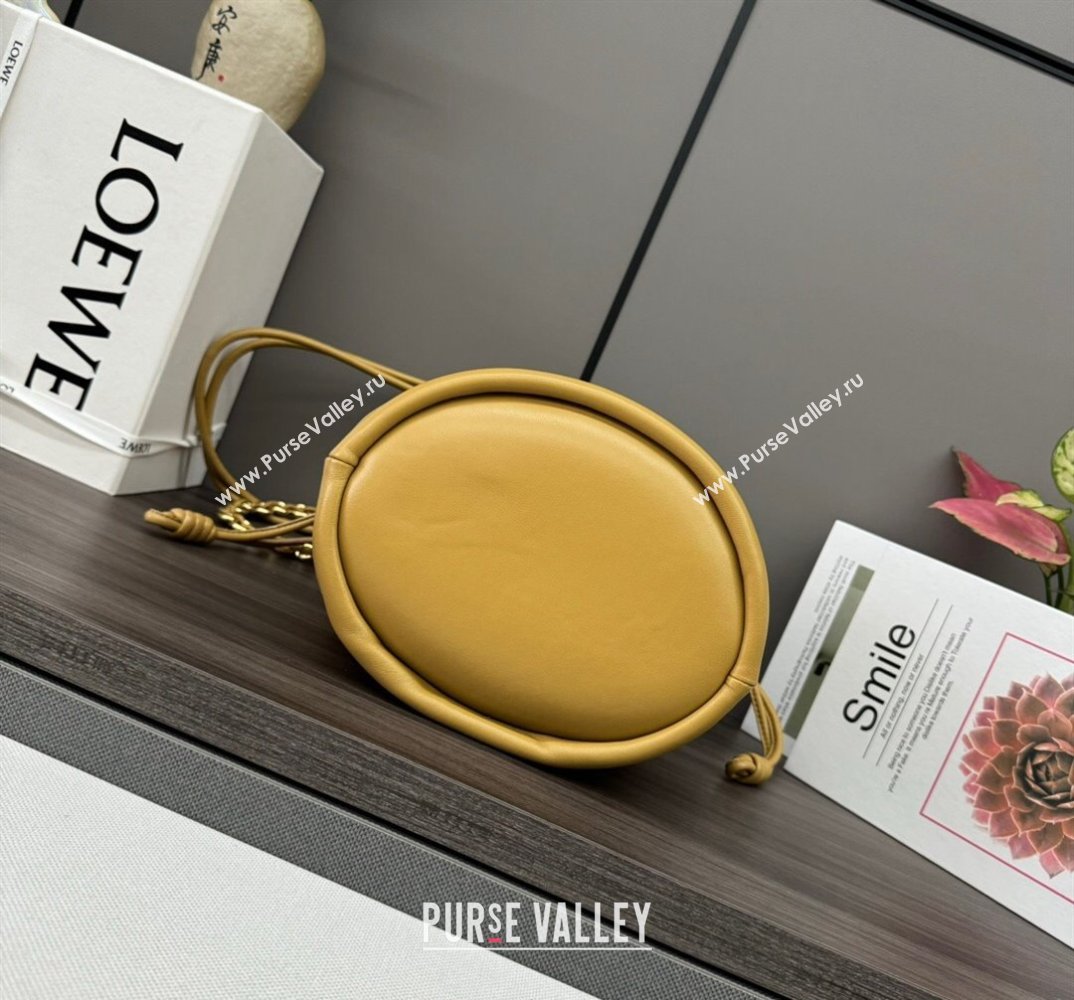 Loewe Flamenco Purse Bucket bag in mellow nappa lambskin Sahara Yellow 2024 012406 (Ys-240805033)