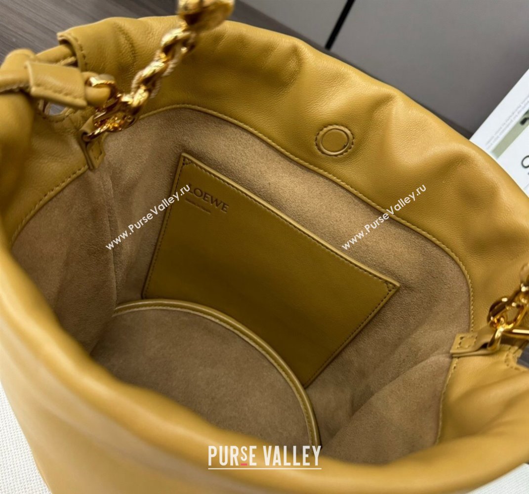 Loewe Flamenco Purse Bucket bag in mellow nappa lambskin Sahara Yellow 2024 012406 (Ys-240527010)