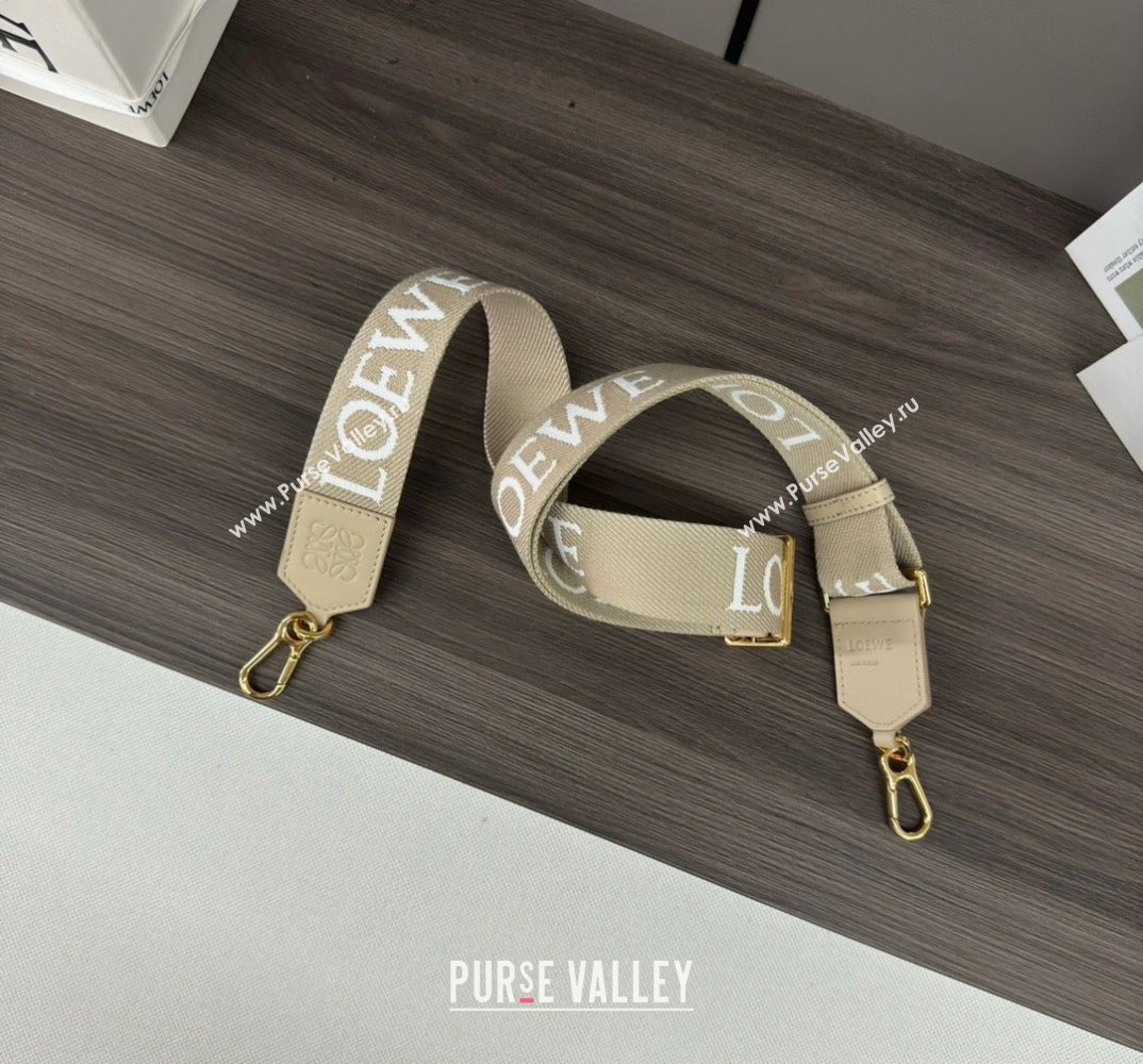 Loewe Logo Embroidered Shoulder Strap 4x120cm Beige 2024 652432 (Ys-240527012)