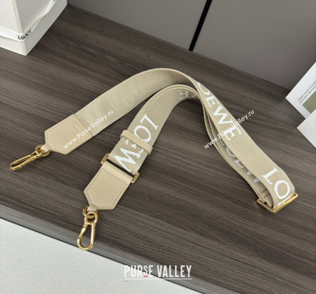 Loewe Logo Embroidered Shoulder Strap 4x120cm Beige 2024 652432 (Ys-240527012)