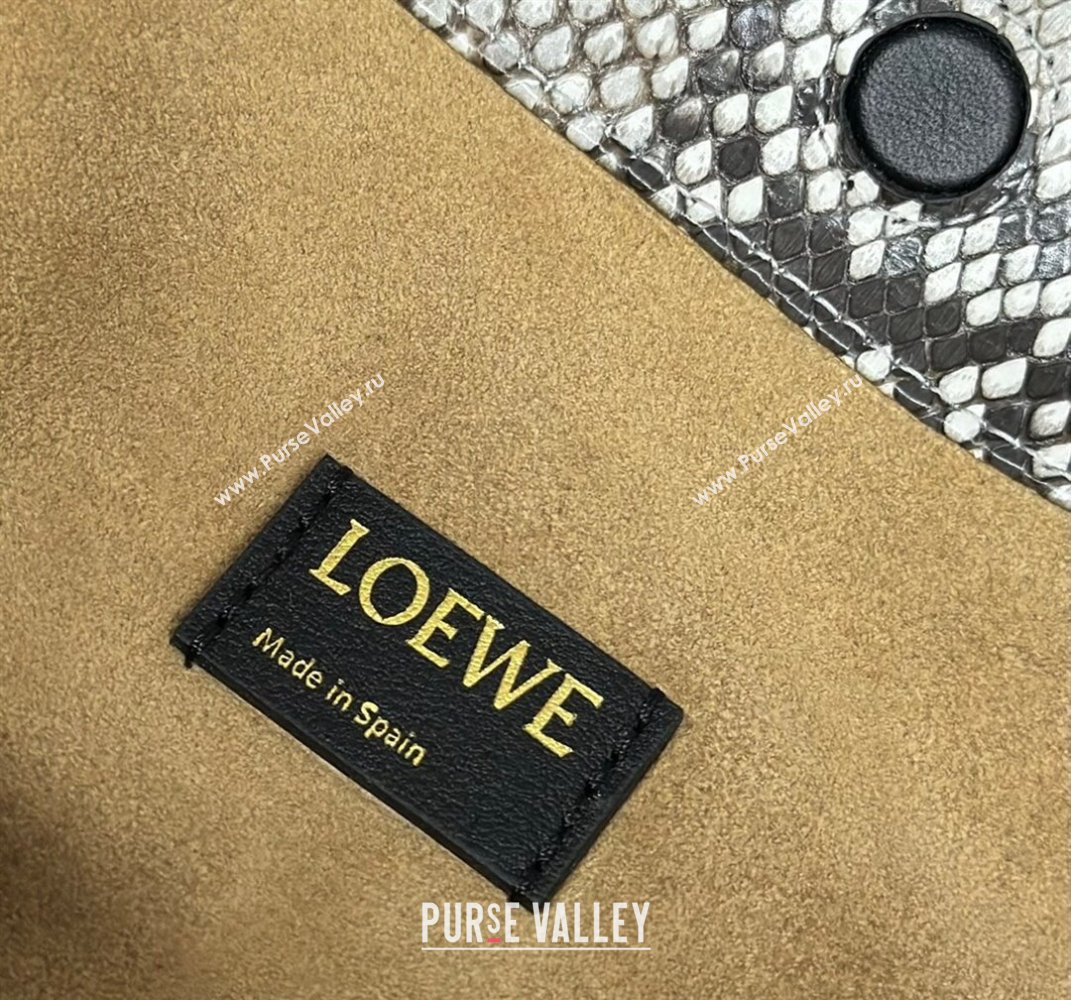 Loewe Small Flamenco Purse bag in Snakeskin Embossed Leather Grey 2024 012403 (Ys-240527008)