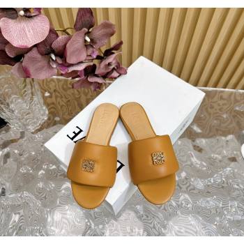 Loewe Nappa Leather Flat Slides Sandal Apricot 2024 0703 (KL-240703065)