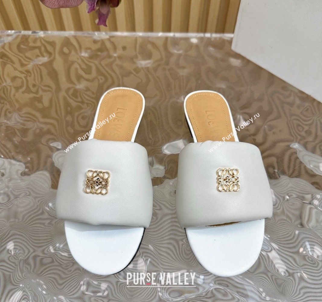 Loewe Nappa Leather Flat Slides Sandal White 2024 0703 (KL-240703067)