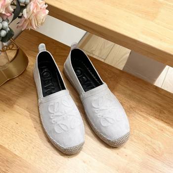 Loewe Anagram Suede Espadrilles Flat White 2024 0703 (MD-240703069)