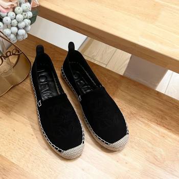 Loewe Anagram Suede Espadrilles Flat Black 2024 0703 (MD-240703070)