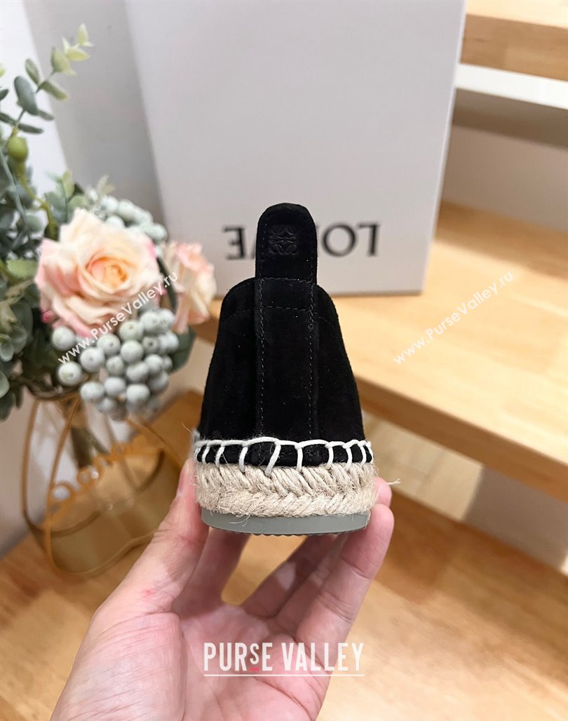 Loewe Anagram Suede Espadrilles Flat Black 2024 0703 (MD-240703070)