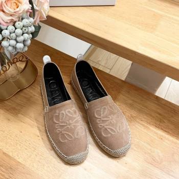 Loewe Anagram Suede Espadrilles Flat Dark Beige 2024 0703 (MD-240703071)