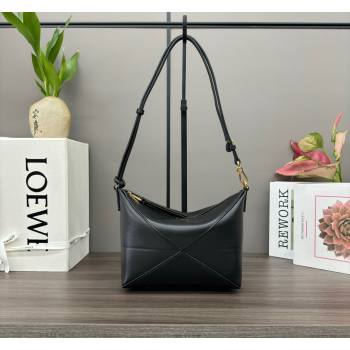 Loewe Puzzle Fold pouch in shiny nappa calfskin Black 2024 012415 (Ys-240713019)