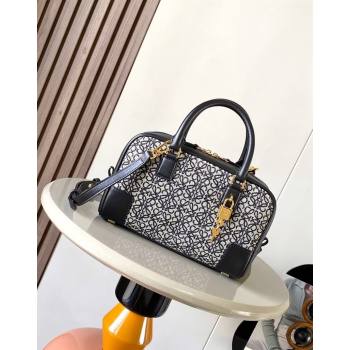 Loewe Amazona 23 Small Top Handle Bag in Jacquard and Calfskin Black 2024 (Ys-240805011)