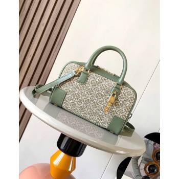 Loewe Amazona 23 Small Top Handle Bag in Jacquard and Calfskin Green 2024 (Ys-240805012)