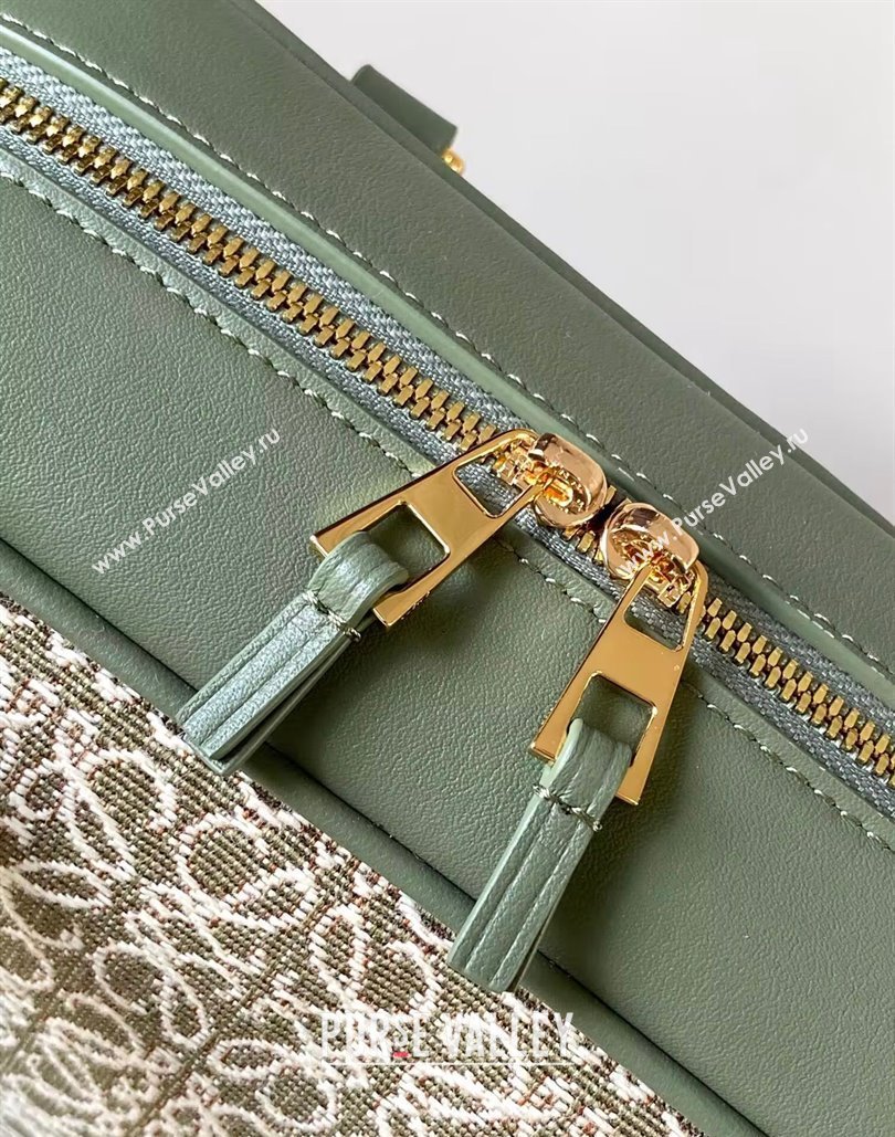 Loewe Amazona 23 Small Top Handle Bag in Jacquard and Calfskin Green 2024 (Ys-240805012)