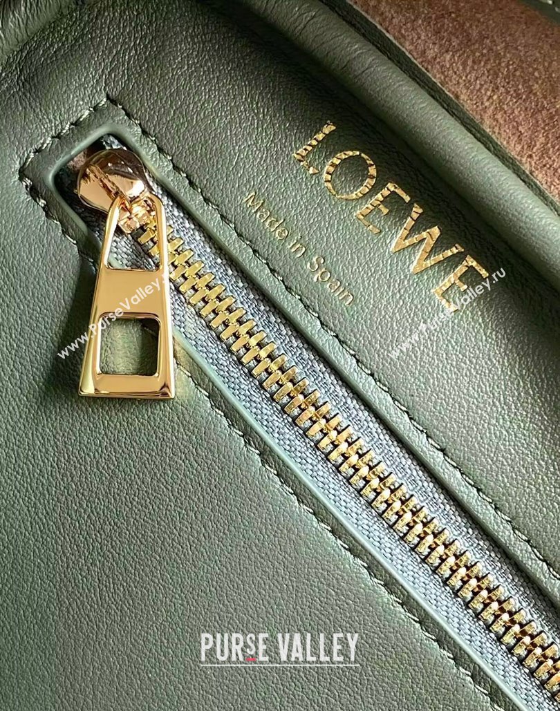 Loewe Amazona 23 Small Top Handle Bag in Jacquard and Calfskin Green 2024 (Ys-240805012)