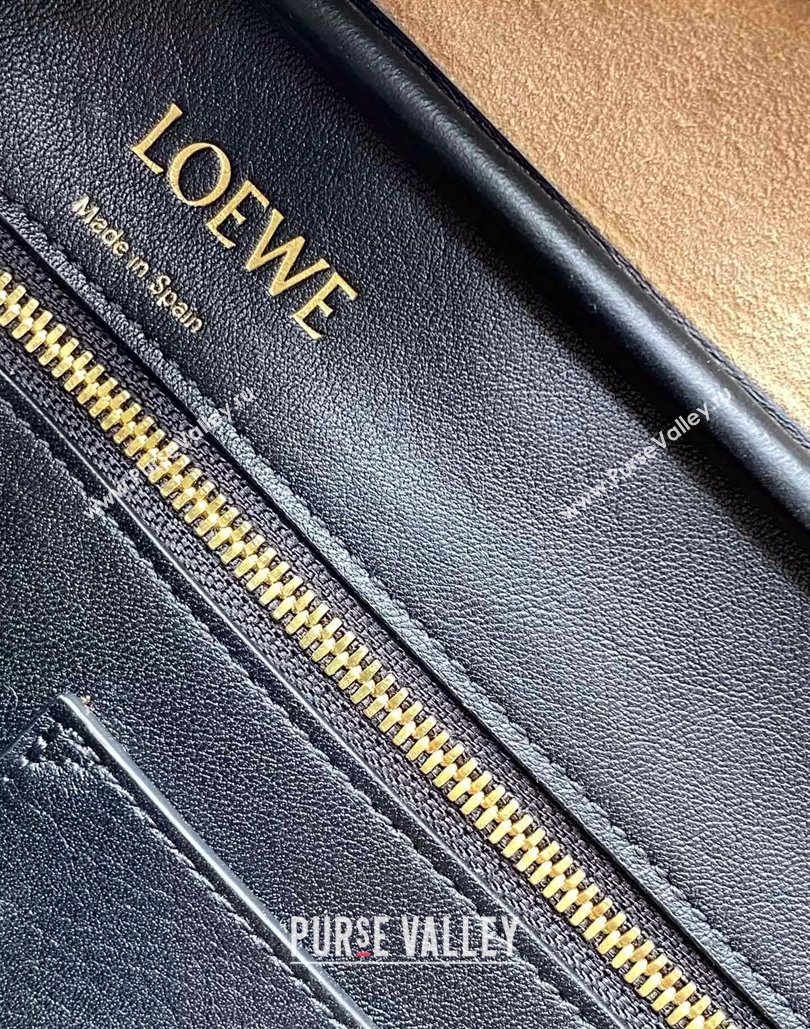 Loewe Amazona 28 Medium Top Handle Bag in Jacquard and Calfskin Black 2024 (Ys-240805008)