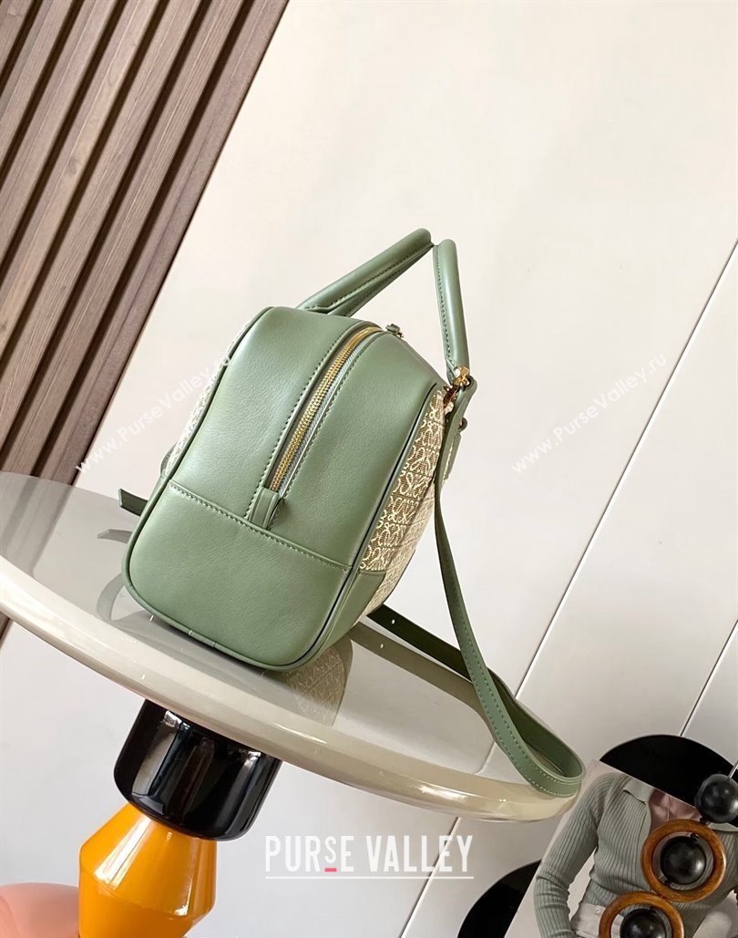 Loewe Amazona 28 Medium Top Handle Bag in Jacquard and Calfskin Green 2024 (Ys-240805009)