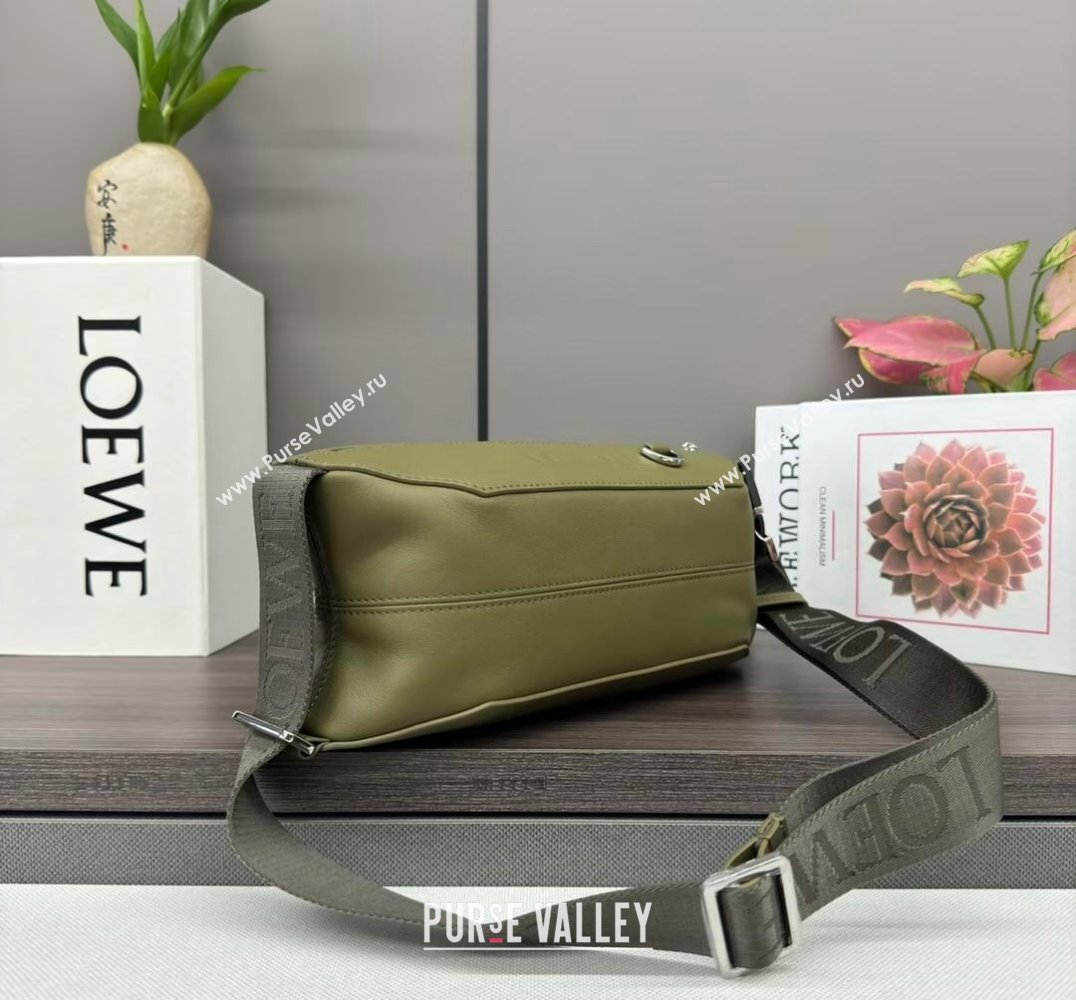 Loewe Convertible Sling Shoulder Bag in classic calfskin Olive Green 2024 262243 (Ys-240805019)