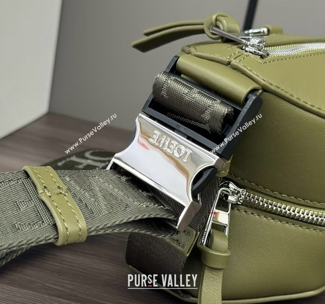 Loewe Convertible Sling Shoulder Bag in classic calfskin Olive Green 2024 262243 (Ys-240805019)