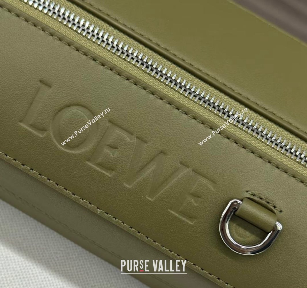 Loewe Convertible Sling Shoulder Bag in classic calfskin Olive Green 2024 262243 (Ys-240805019)