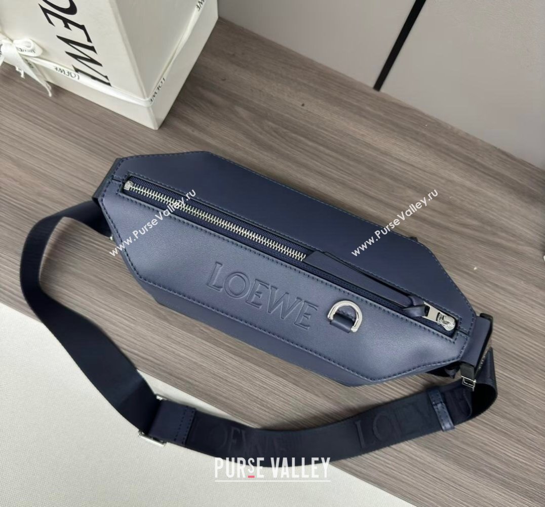 Loewe Convertible Sling Shoulder Bag in classic calfskin Abyss Blue 2024 262243 (Ys-240805022)