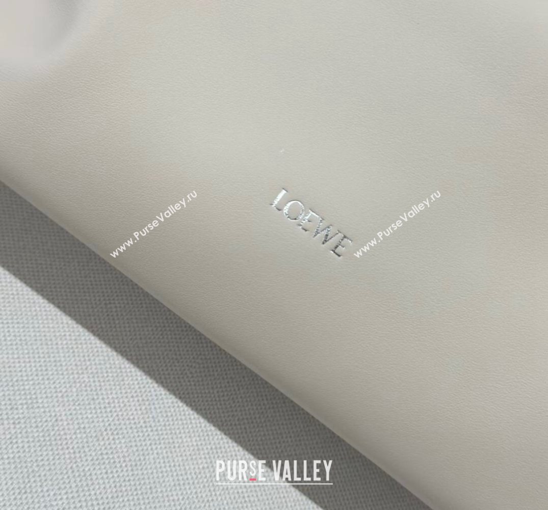 Loewe Flamenco Medium Clutch in Nappa Calfskin Leather Sea Salt White 2026 262386 (Ys-260121078)