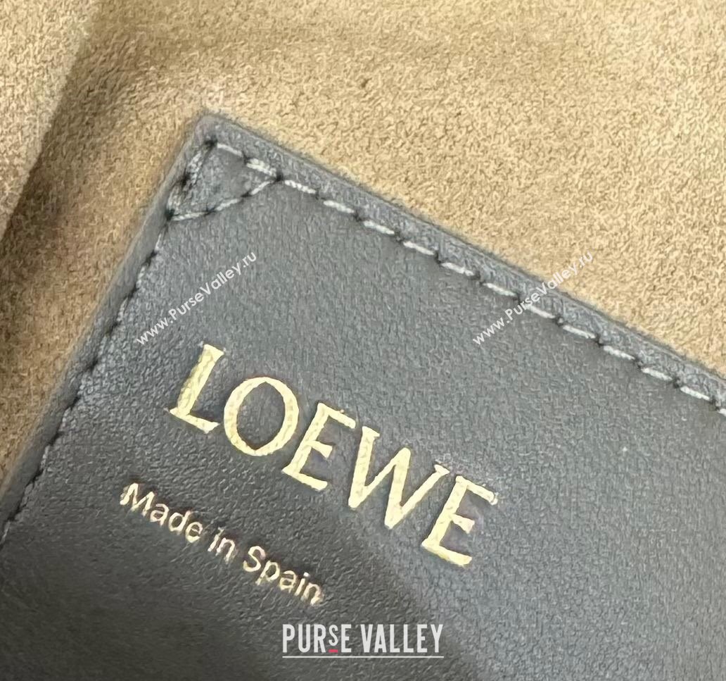 Loewe Flamenco Purse Bucket bag in mellow nappa lambskin Dark Khaki Green 2024 012406 (Ys-240805031)