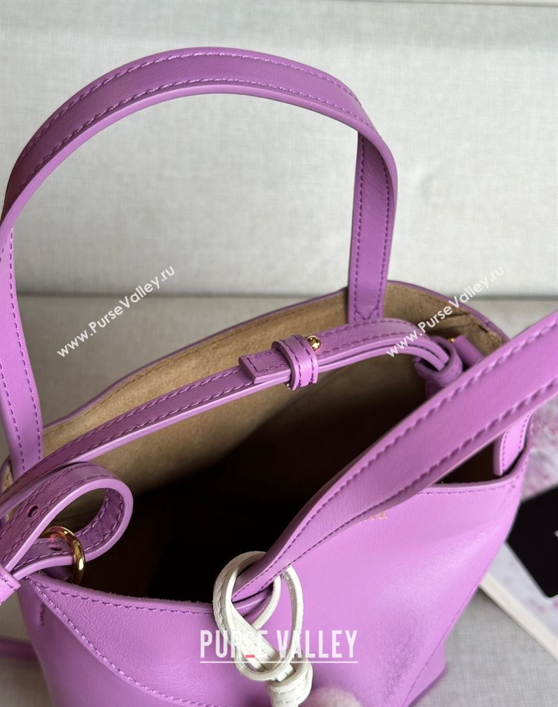 Loewe Mini Puzzle Fold Tote Bag in shiny calfskin Rockrose Purple 2024 (nana-240920058)