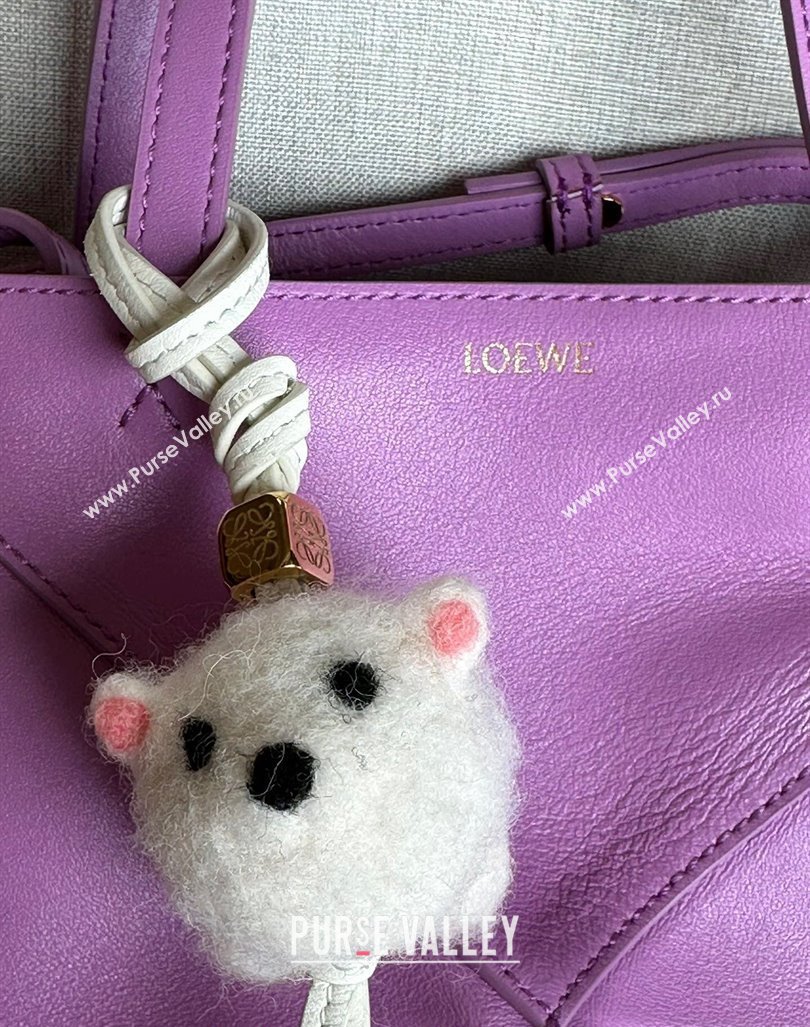 Loewe Mini Puzzle Fold Tote Bag in shiny calfskin Rockrose Purple 2024 (nana-240920058)