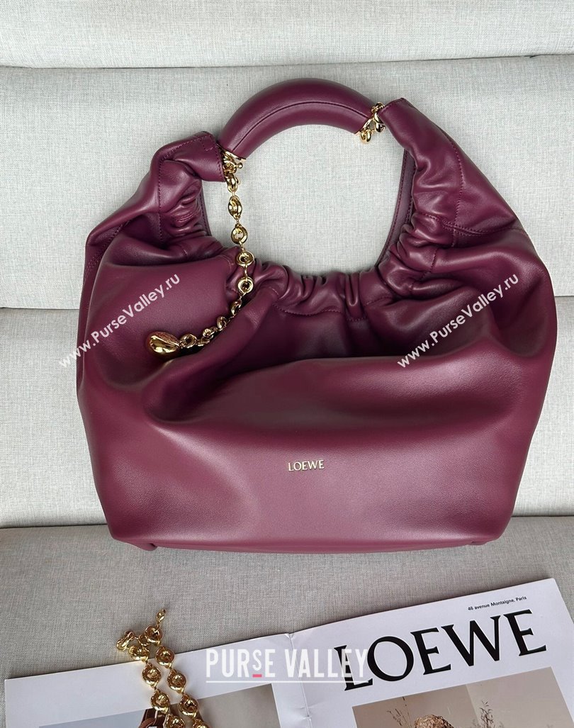 Loewe Medium Squeeze bag in nappa lambskin Dark Purple 2024 948017 (nana-240920049)