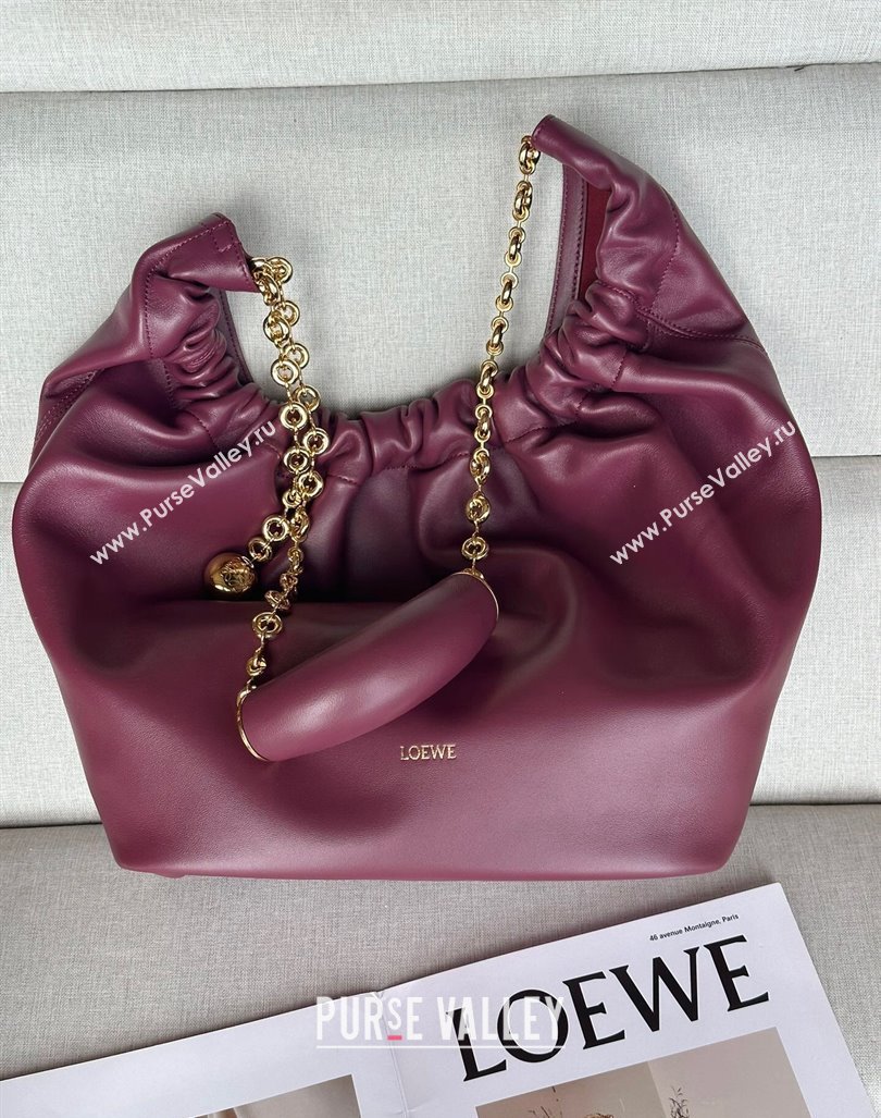 Loewe Medium Squeeze bag in nappa lambskin Dark Purple 2024 948017 (nana-240920049)