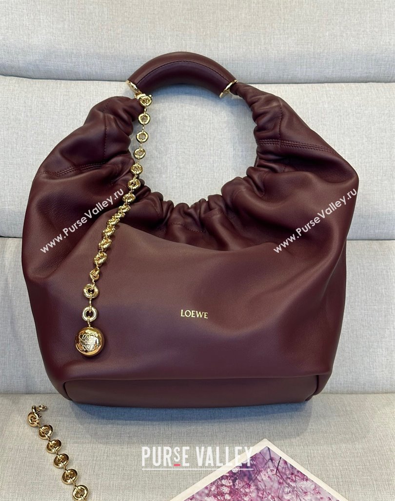 Loewe Medium Squeeze bag in nappa lambskin Dark Burgundy 2024 948017 (nana-240920050)