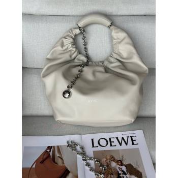 Loewe Medium Squeeze bag in nappa lambskin Sea Salt White 2024 948017 (nana-240920047)