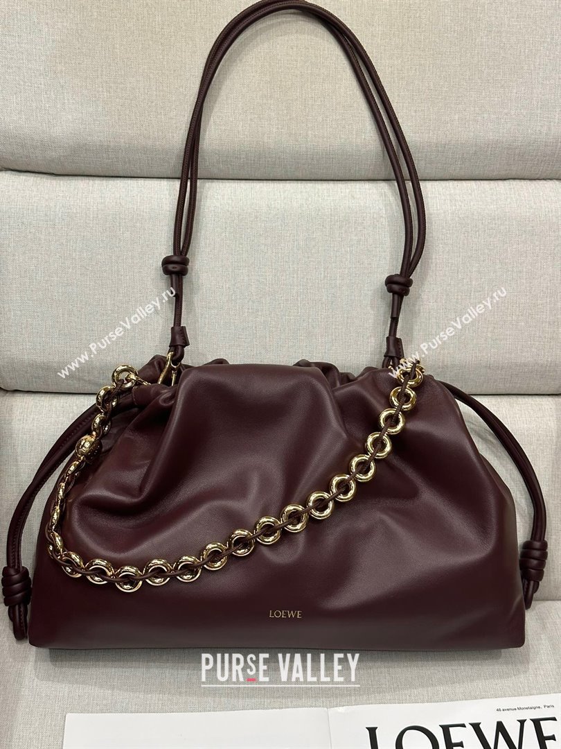 Loewe Large Flamenco purse in nappa lambskin Dark Burgundy 2024 948021 (nana-24103011)