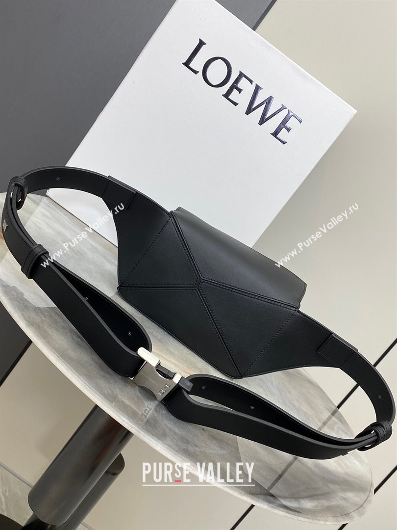 Loewe Mini Puzzle Bumbag in Classic Calfskin Black 2024 10177 (nana-24103002)