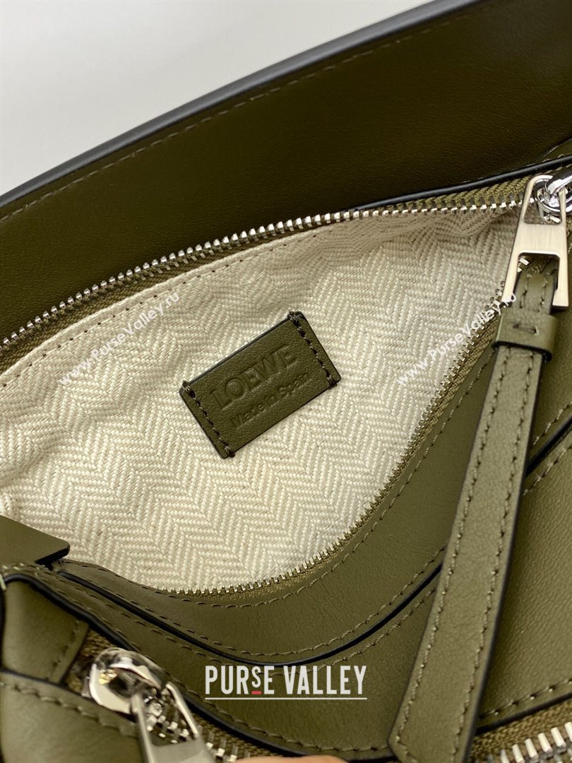 Loewe Mini Puzzle Bumbag in Classic Calfskin Olive Green 2024 10177 (nana-24103005)