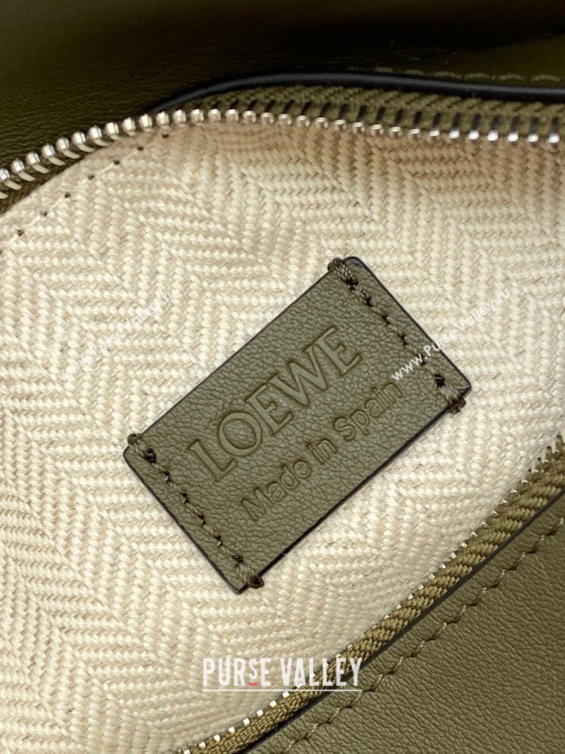 Loewe Mini Puzzle Bumbag in Classic Calfskin Olive Green 2024 10177 (nana-24103005)