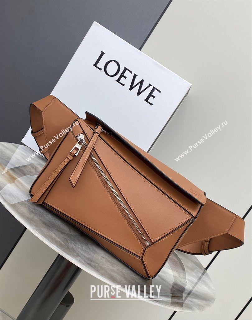 Loewe Small Puzzle Bumbag in Classic Calfskin Tan Brown 2024 10176 (nana-24103004)