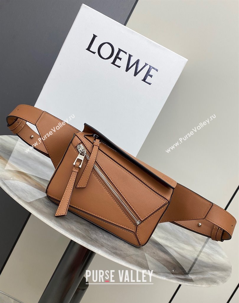 Loewe Mini Puzzle Bumbag in Classic Calfskin Tan Brown 2024 10177 (nana-24103006)