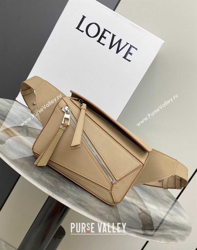 Loewe Mini Puzzle Bumbag in Classic Calfskin Beige 2024 10177 (nana-24103008)