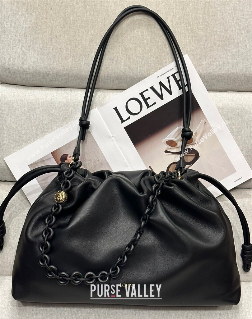 Loewe Large Flamenco purse in nappa lambskin Black 2024 948021 (nana-24103009)