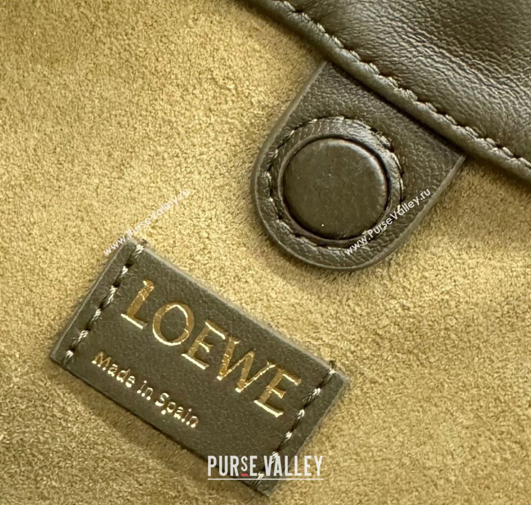 Loewe Mini Flamenco Purse bag in nappa lambskin Dark Khaki Green 2024 412342 (Ys-241214047)