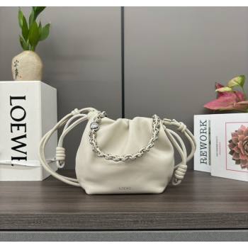 Loewe Mini Flamenco Purse bag in nappa lambskin Sea Salt White 2024 412342 (Ys-241214040)