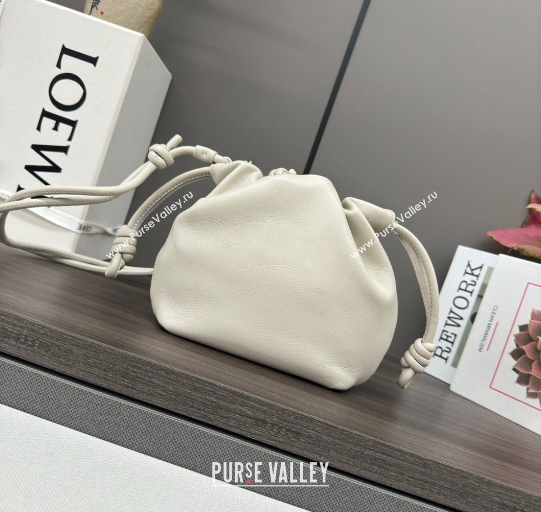 Loewe Mini Flamenco Purse bag in nappa lambskin Sea Salt White 2024 412342 (Ys-241214040)