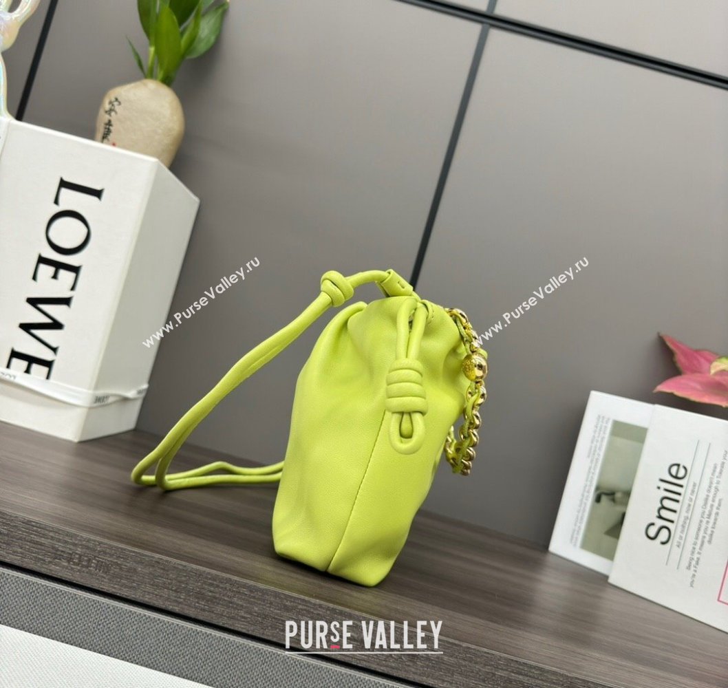 Loewe Mini Flamenco Purse bag in nappa lambskin Meadow Green 2024 412342 (Ys-241214041)