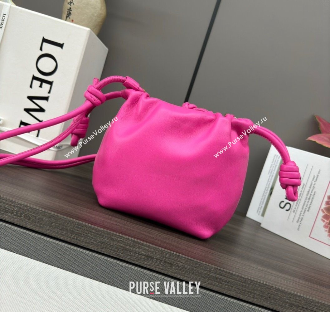 Loewe Mini Flamenco Purse bag in nappa lambskin Dark Pink 2024 412342 (Ys-241214042)