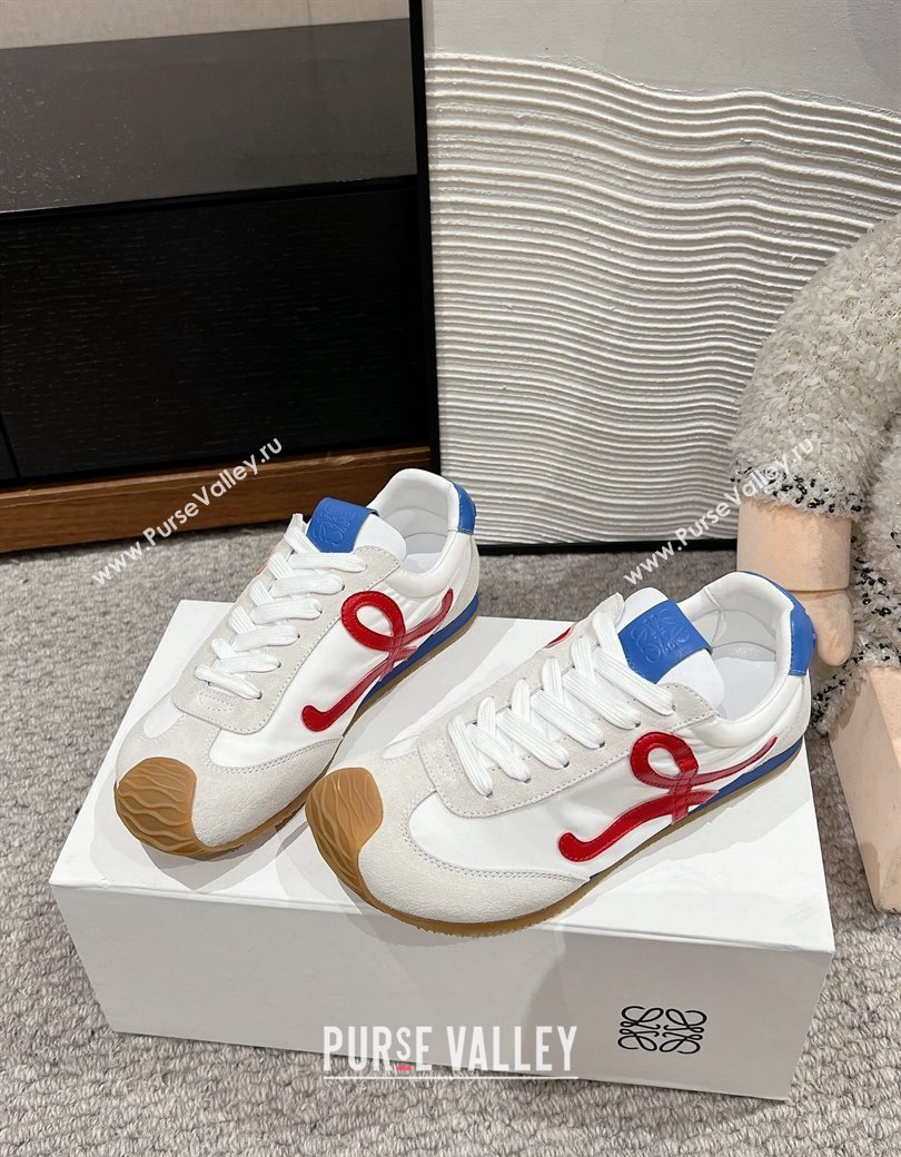 Loewe Ballet Runner 2.0 Sneakers in nylon and suede White/Red/Blue 2024 ( For Women and Men) (SS-241224032)