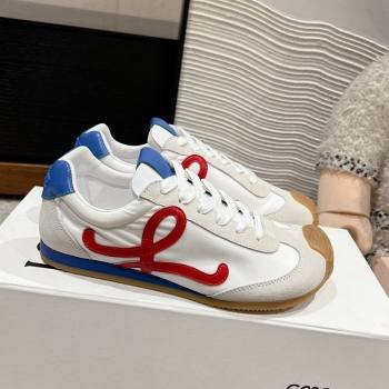 Loewe Ballet Runner 2.0 Sneakers in nylon and suede White/Red/Blue 2024 ( For Women and Men) (SS-241224032)