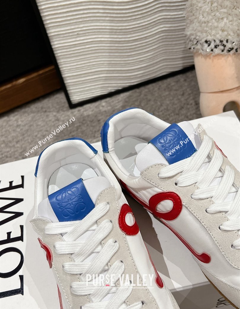 Loewe Ballet Runner 2.0 Sneakers in nylon and suede White/Red/Blue 2024 ( For Women and Men) (SS-241224032)