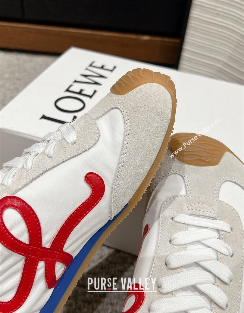 Loewe Ballet Runner 2.0 Sneakers in nylon and suede White/Red/Blue 2024 ( For Women and Men) (SS-241224032)