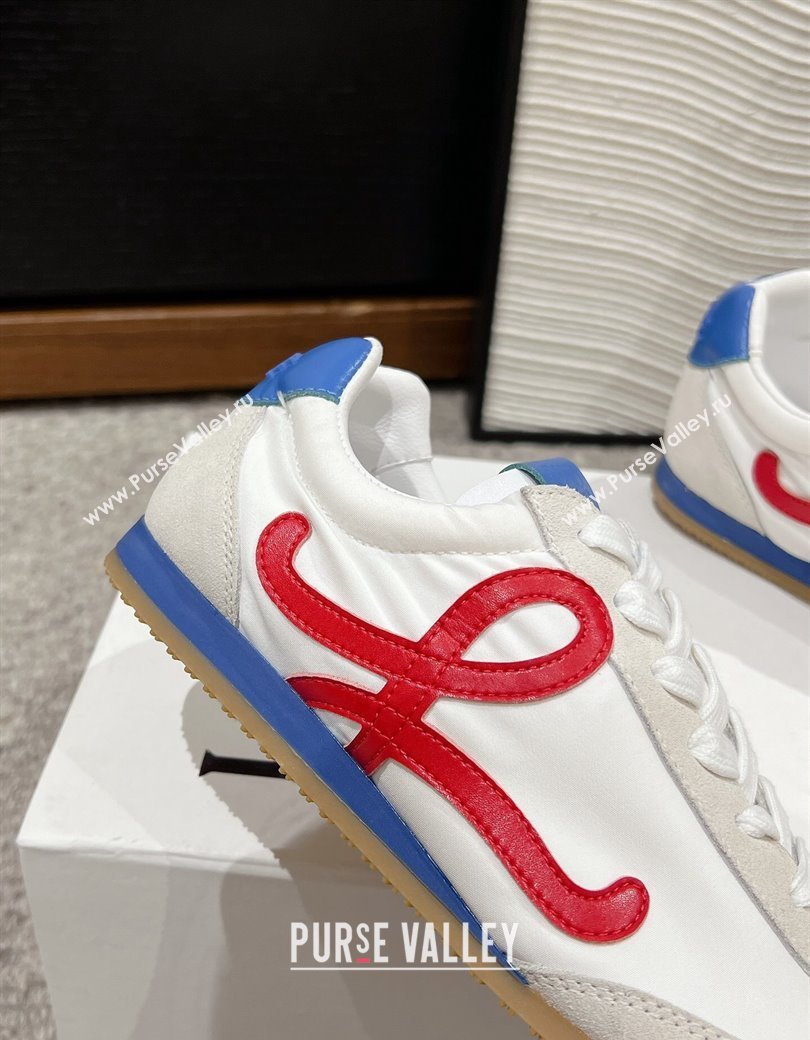 Loewe Ballet Runner 2.0 Sneakers in nylon and suede White/Red/Blue 2024 ( For Women and Men) (SS-241224032)