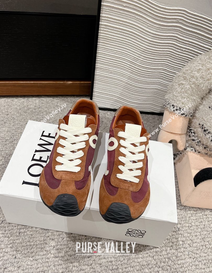 Loewe Ballet Runner 2.0 Sneakers in nylon and suede Dark Brown 2024 ( For Women and Men) (SS-241224033)